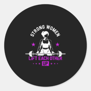 Womens Bodybuilding Gym Workout And Funny Training Classic Round Sticker