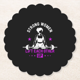 Womens Bodybuilding Gym Workout And Funny Training Paper Coaster