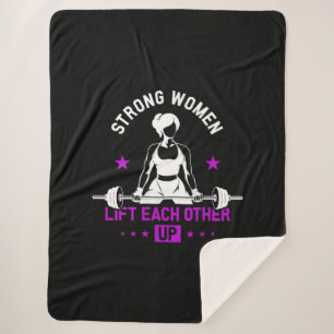 Womens Bodybuilding Gym Workout And Funny Training Sherpa Blanket