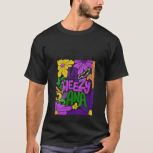 Womens Boho LA WEEZY ANA Mardi Gras coquette bow L T-Shirt