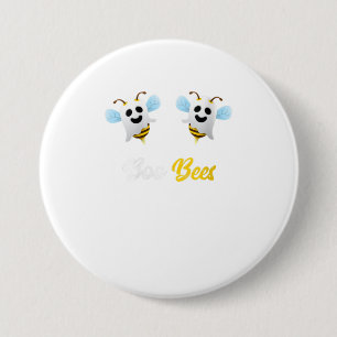 Womens Boo Bees Funny Ghost Boobees Hallowee 7.5 Cm Round Badge