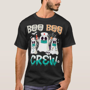 Womens Boo boo Crew Nurse Halloween Ghost Costume  T-Shirt