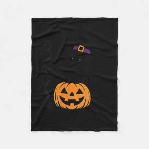 Womens Boo Halloween Black Poodle Witch Hat Spooky Fleece Blanket