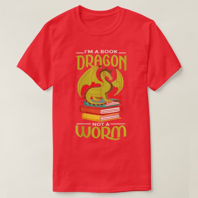 Womens Book Dragon Library Reading Teacher Bookwor T-Shirt (Design Front)