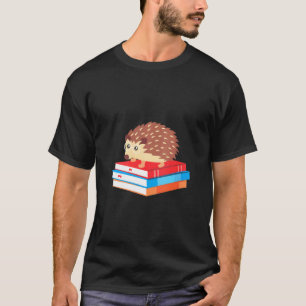Womens Book Nerd Hedgehog Reading  Idea 1 T-Shirt