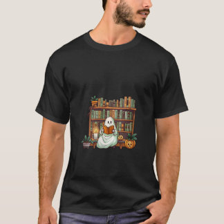 Womens Bookish Ghost Spooky Library for Book Lover T-Shirt