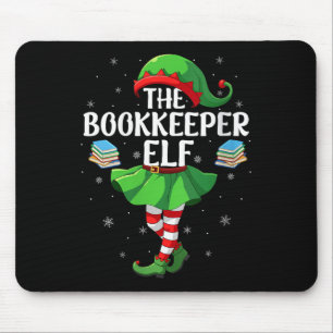 Womens Bookkeeper Elf Christmas Girls Women Elf Sq Mouse Pad
