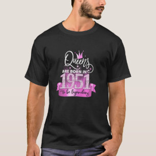 Womens Born In 1951 I Elegant Pink Black Party Out T-Shirt