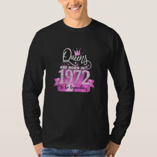 Womens Born In 1972 I Elegant Pink Black Party Out T-Shirt