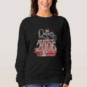 Womens Born In 2006 I Elegant Black Rose Party Out Sweatshirt