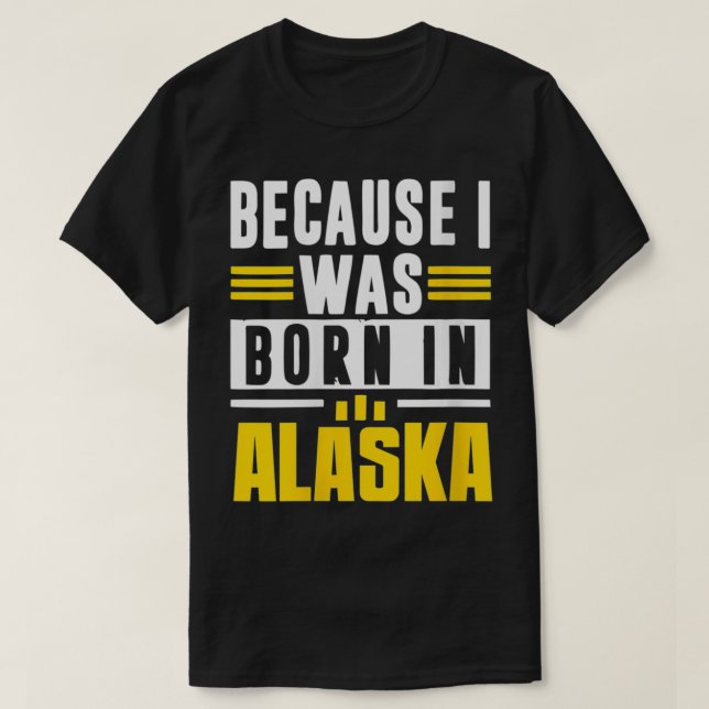 Womens Born In Alaska United States VNeck  T-Shirt (Design Front)