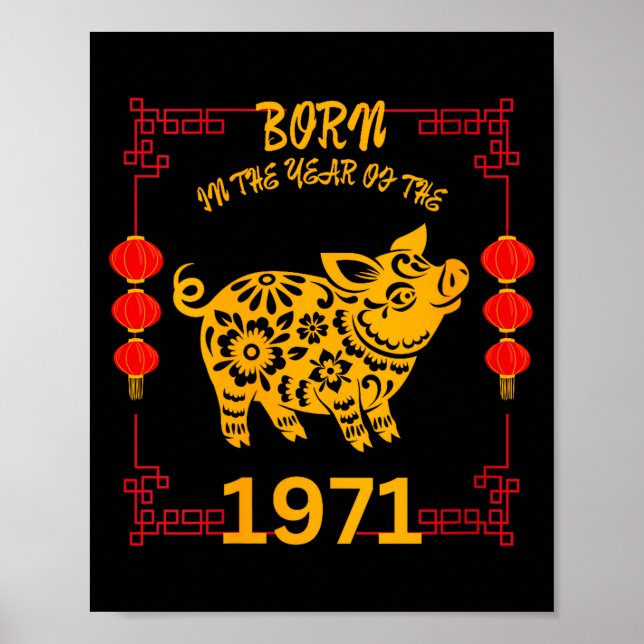 Womens Born In The Year Of The G 1971 Chinese New  Poster (Front)