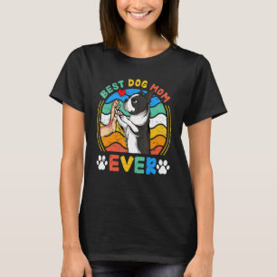 Womens Boston Terrier Best Dog Mum Ever Dog Retr T-Shirt
