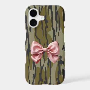 Womens Bottomland Camo Cute Pink Ribbon Bow
