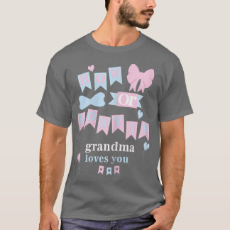 Womens Bow Or Bow Tie Grandma Loves You Gender Rev T-Shirt