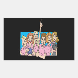 Womens Bowling Team Rectangular Sticker