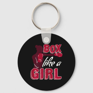 Womens Box Like A Girl Funny Boxing Gift For Kickb Key Ring