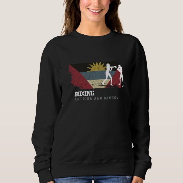 Womens Boxing Antigua & Barbuda Combat Sports Figh Sweatshirt (Front)