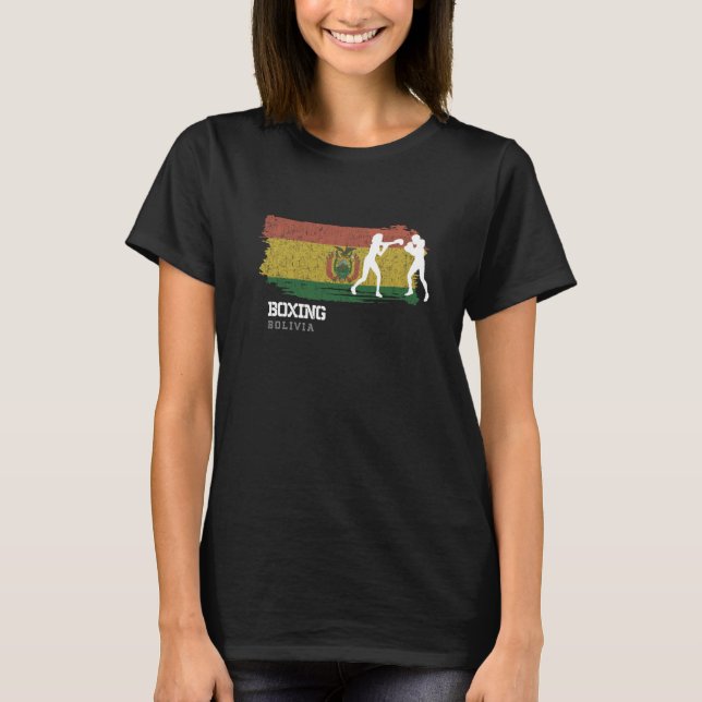 Womens Boxing Bolivia Combat Sports Fighter Boxing T-Shirt (Front)