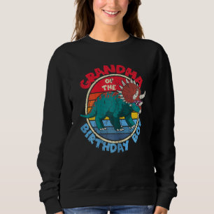 Womens Boy Birthday I Grandma I Triceratops I Fami Sweatshirt