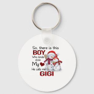 Womens Boy Stole My Heart He Calls Me Gigi Xmas Sn Key Ring