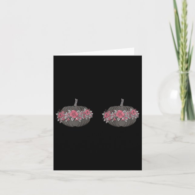 Womens Breast Cancer Awareness In October We Wear  Card (Front)