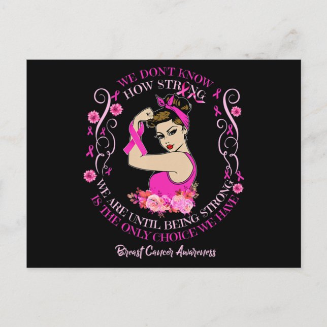 Womens Breast Cancer Awareness Ribbon T-Shirt177  Postcard (Front)