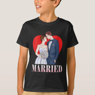 Womens Bride And Groom Happy Wedding Married Coupl T-Shirt