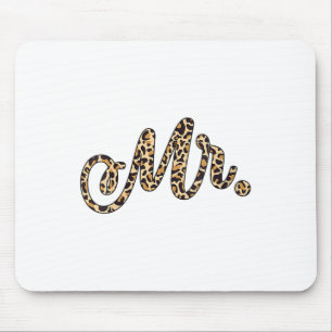 Womens Bride Groom Mr Leopard Print Wedding Matchi Mouse Pad