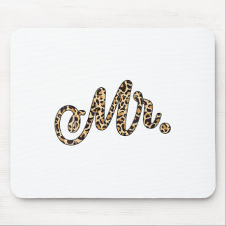 Womens Bride Groom Mr Leopard Print Wedding Matchi Mouse Pad