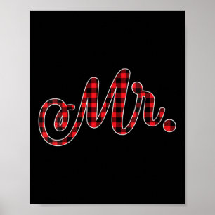 Womens Bride Groom Mr Mrs Christmas Wedding Matchi Poster