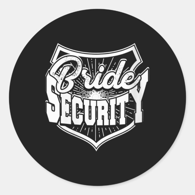 Womens Bride Security - Beautiful Bride And Groom  Classic Round Sticker (Front)