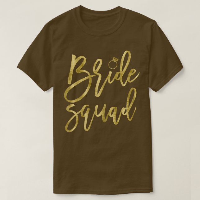 Womens Bride Squad Dark Yellow Ring Graphics Handw T-Shirt (Design Front)