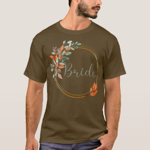 Womens Bride Stag Party Autumn Leaves Bride T-Shirt