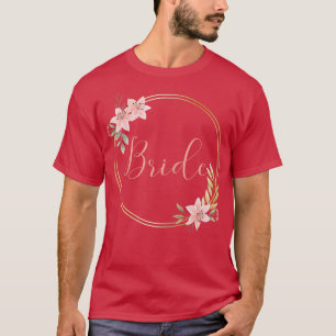 Womens Bride Stag Party Eucalyptus Pink Flowers Br T-Shirt