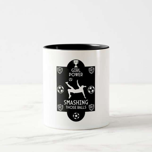 Womens British British Soccer Two-Tone Coffee Mug (Center)