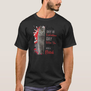 Womens British Cat Mom Valentines Day Cat Mama Mot T-Shirt