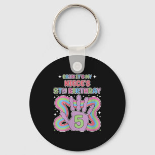 Womens Bruh, Its My Niecess 5th Birthday Aunt Uncl Key Ring