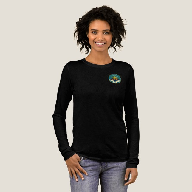 Womens BSMT Orange text Tri-Blend Shirt (Full Front)