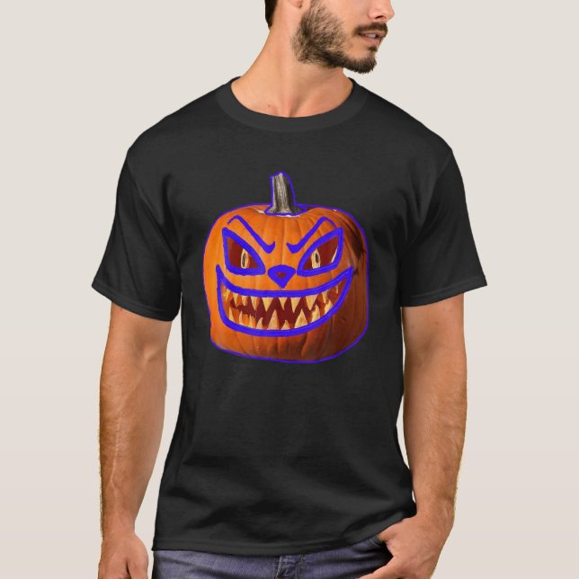 Women's Buffalo Plaid Leopard Pumpkin Halloween Au T-Shirt (Front)