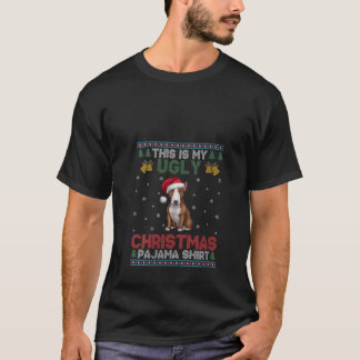 Womens Bull Terrier Dog Xmas Tree This is My Ugly  T-Shirt