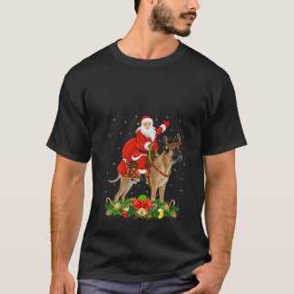 Womens Bullmastiff Dog Lover Santa Riding Bullmast T-Shirt
