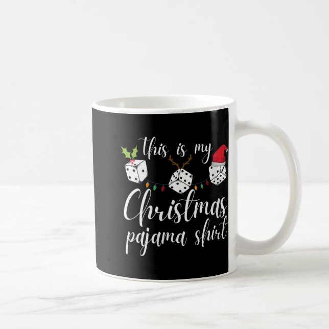 Womens Bunco Christmas Pajama Dice Game Night  Coffee Mug (Right)