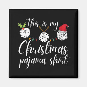Womens Bunco Christmas Pajama Dice Game Night  Magnet