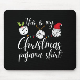 Womens Bunco Christmas Pajama Dice Game Night Mouse Pad