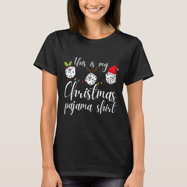 Womens Bunco Christmas Pajama Dice Game Night  T-Shirt (Front)
