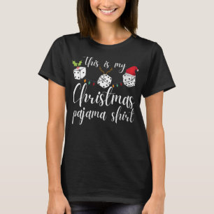 Womens Bunco Christmas Pajama Dice Game Night T-Shirt