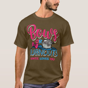 Womens Burnouts or Bows Gender Reveal Baby Party A T-Shirt