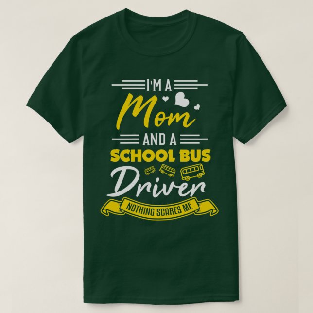 Womens Bus Driver Mum Shirt Funny Mum amp School B (Design Front)