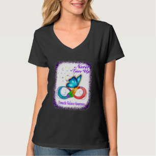 Womens Butterfly Domestic violence Awareness Bleac T-Shirt